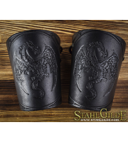 Leather Cuffs Bracers Dragon Scale design: a pair